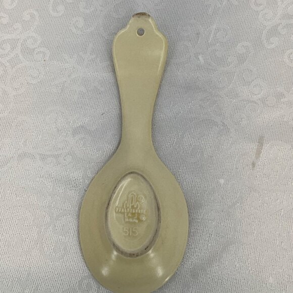 Vintage Pfaltzgraff 515 Ceramic Spoon Rest With Brown Floral Design - Picture 4 of 5